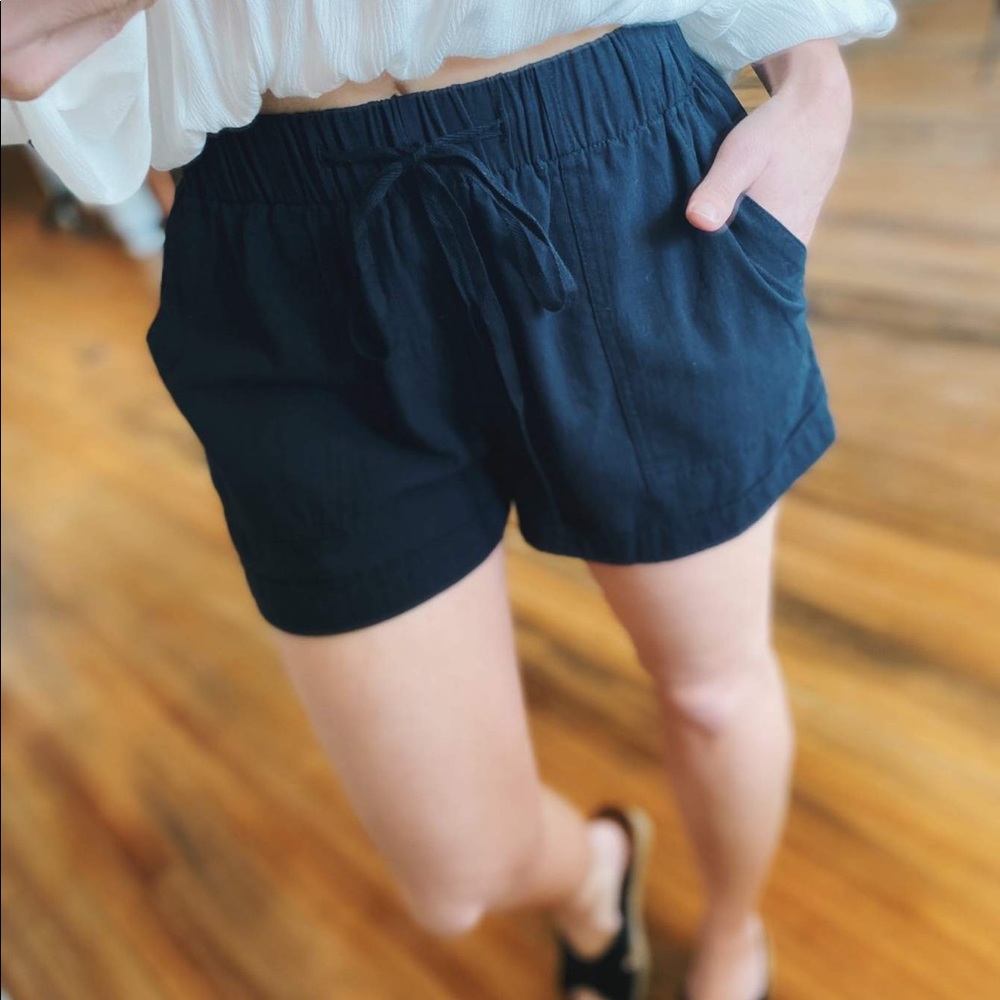 Fireside Feelings Drawstring Utility Shorts-Black - Picture 2 of 2